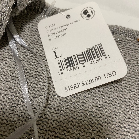 Free People Emmaline Shimmer Sparkly Large Cardigan - Picture 8 of 10